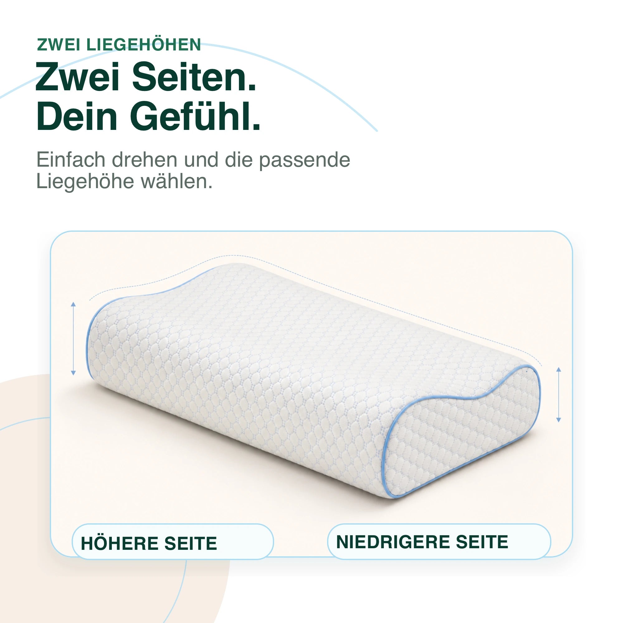 Niedrigere und höhere Seite des ERGO PILLOW