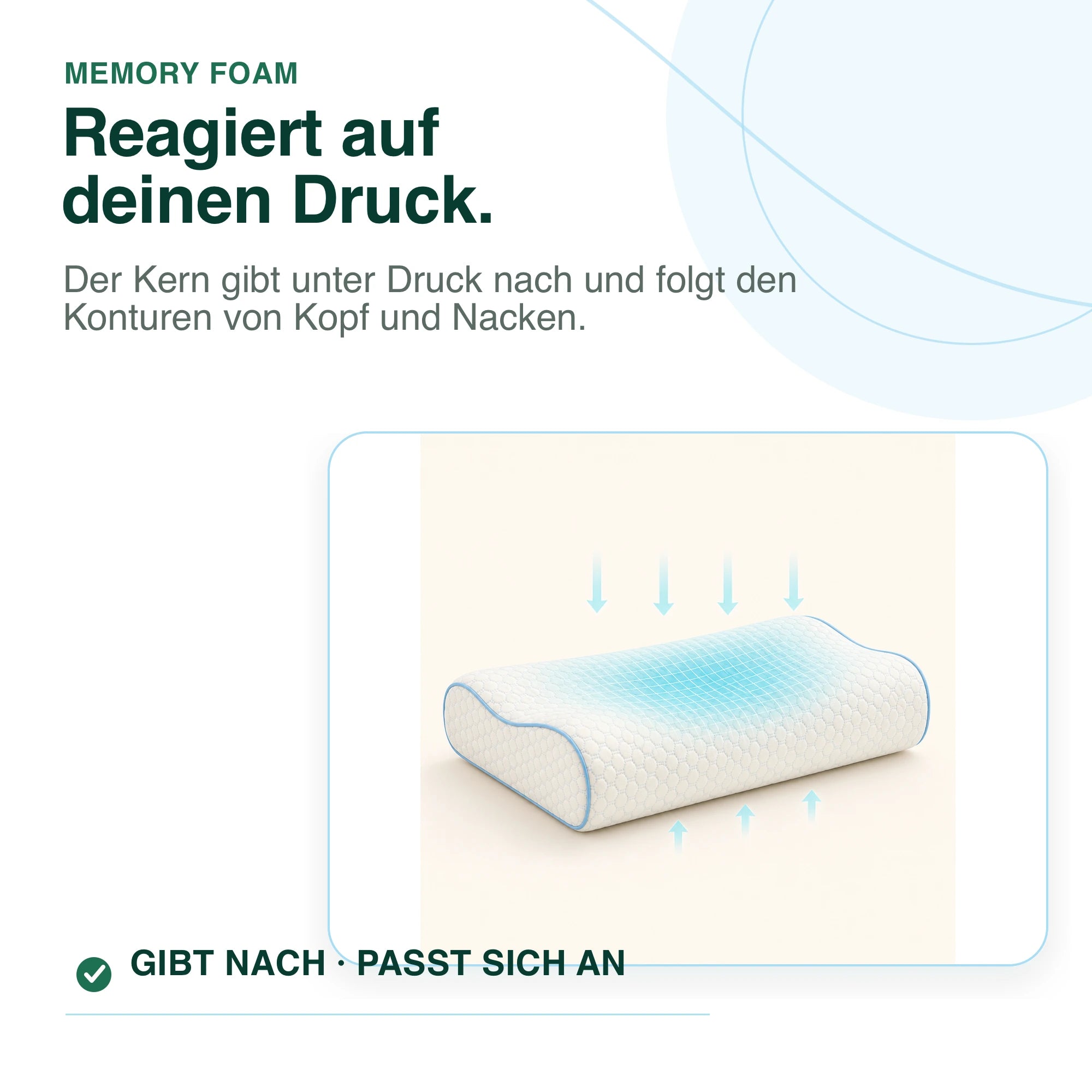 Druckanpassung des Memory-Foam-Kerns