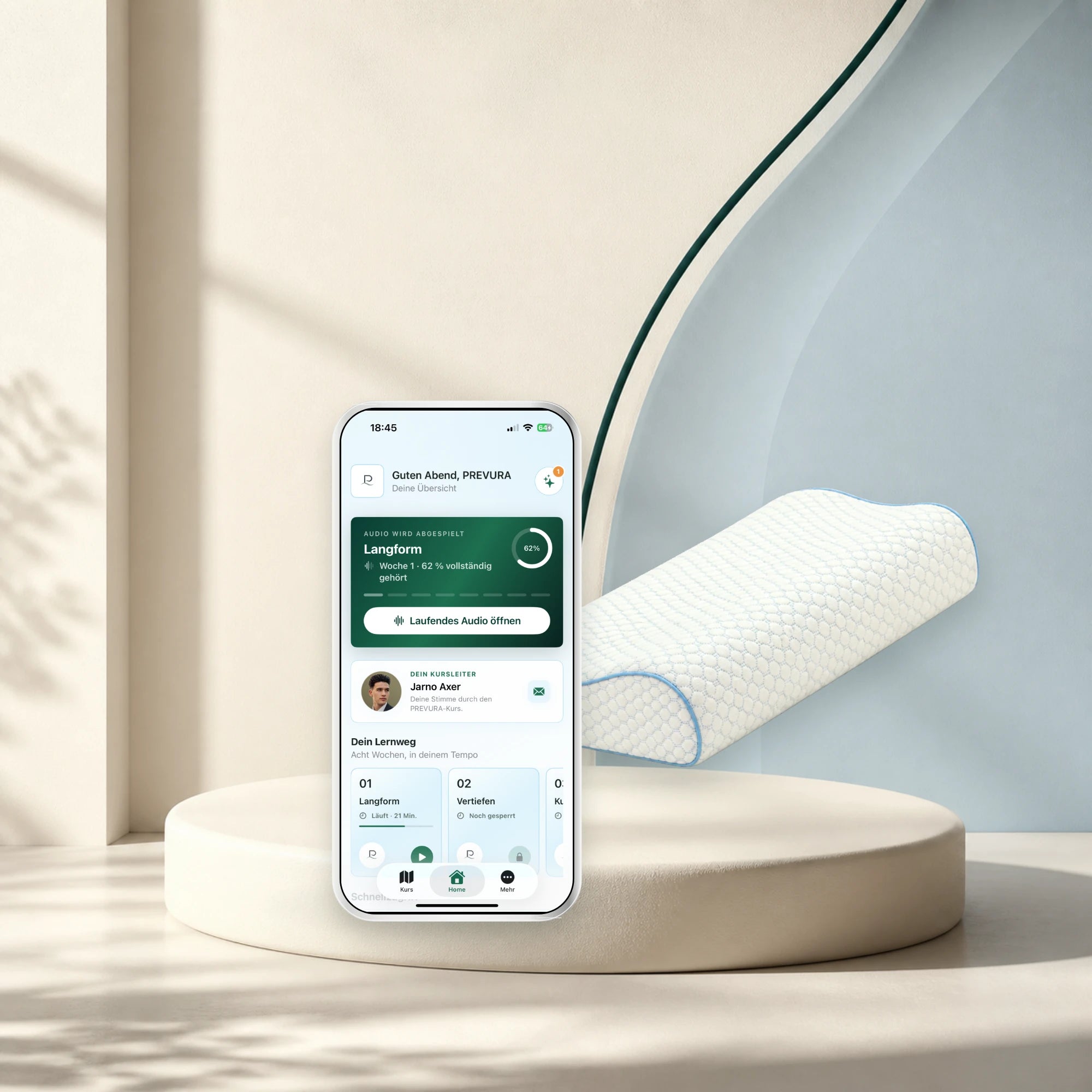 PREVURA Präventionspaket mit App-Kurs und ERGO PILLOW