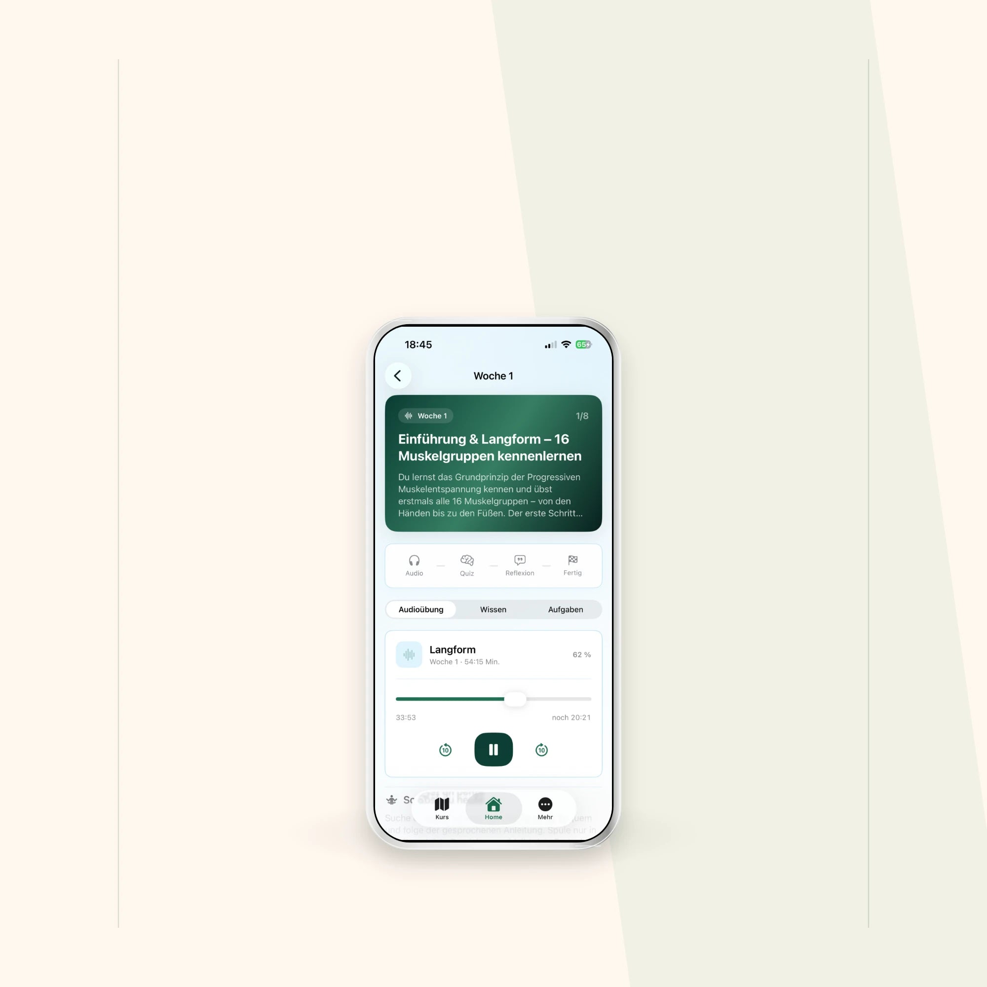 Geführte Audio-Übung in der PREVURA App