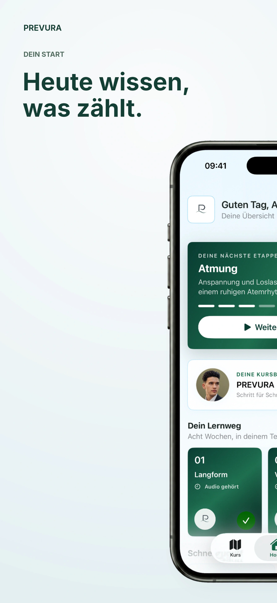Dein nächster Schritt – linke Hälfte des iPhones