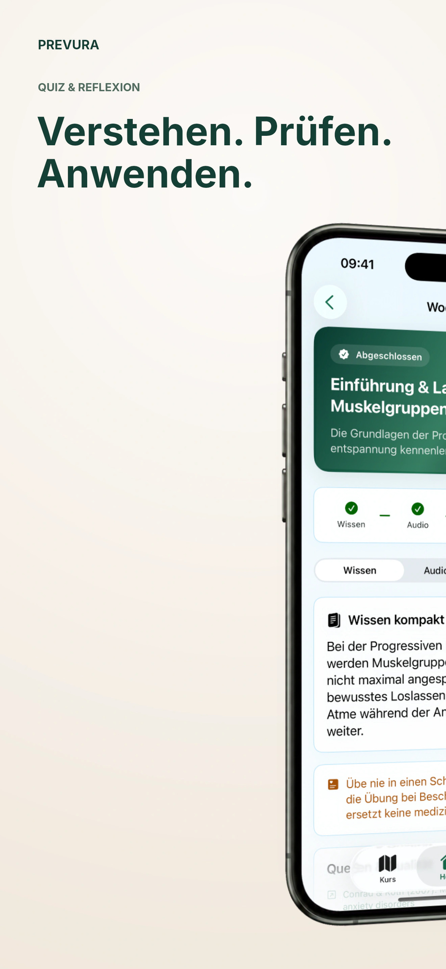 Quiz und Reflexion – linke Hälfte des iPhones