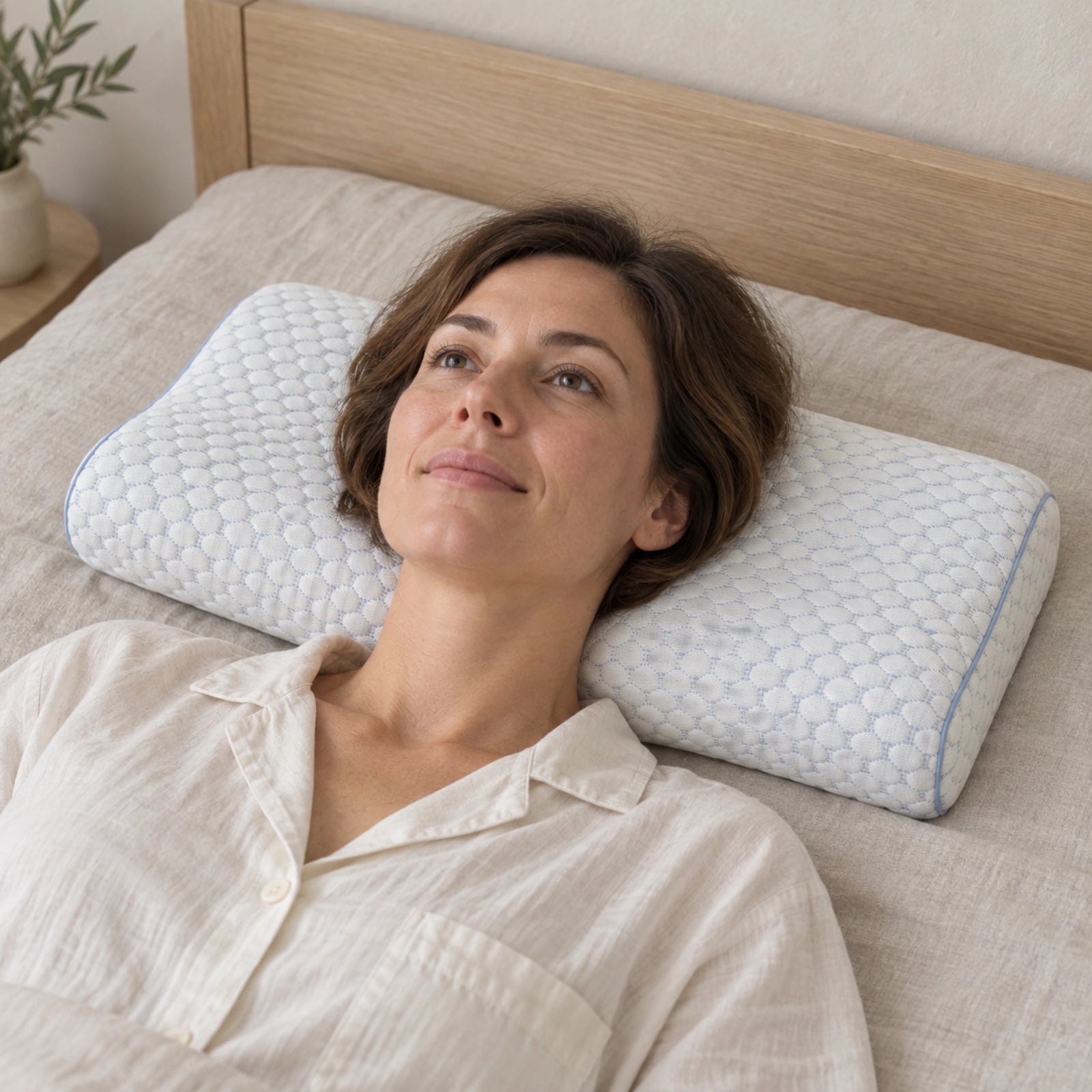 ERGO PILLOW mit dem Kopf in der flacheren Mitte in Rückenlage
